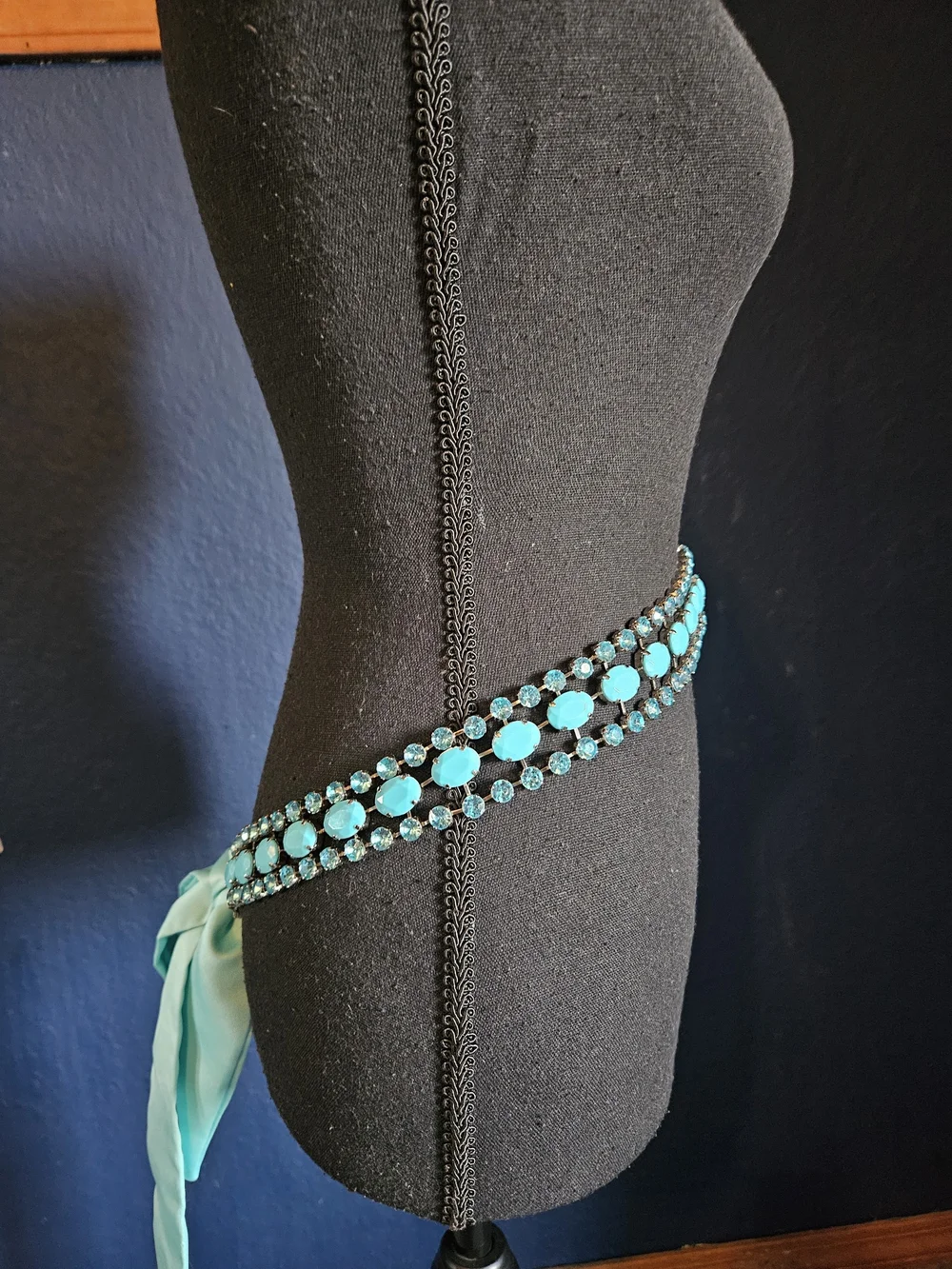 Source Unknown Turquoise Crystal Waist Belt